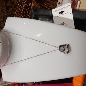 Genuine Cognac Diamond Heart Pendant & Chain Solid Sterling Silver Gift 🎁 Boxed